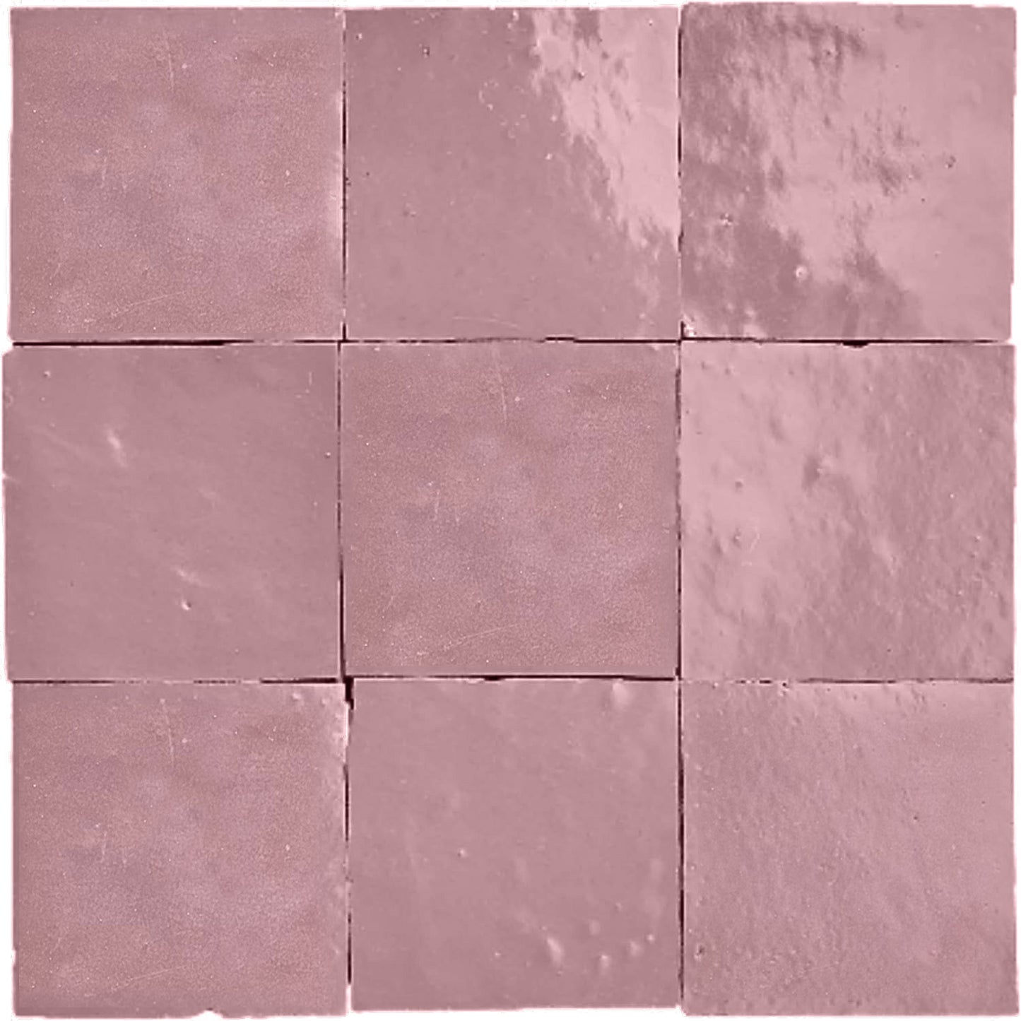 Zellige (4×4) Wood Rose Pink